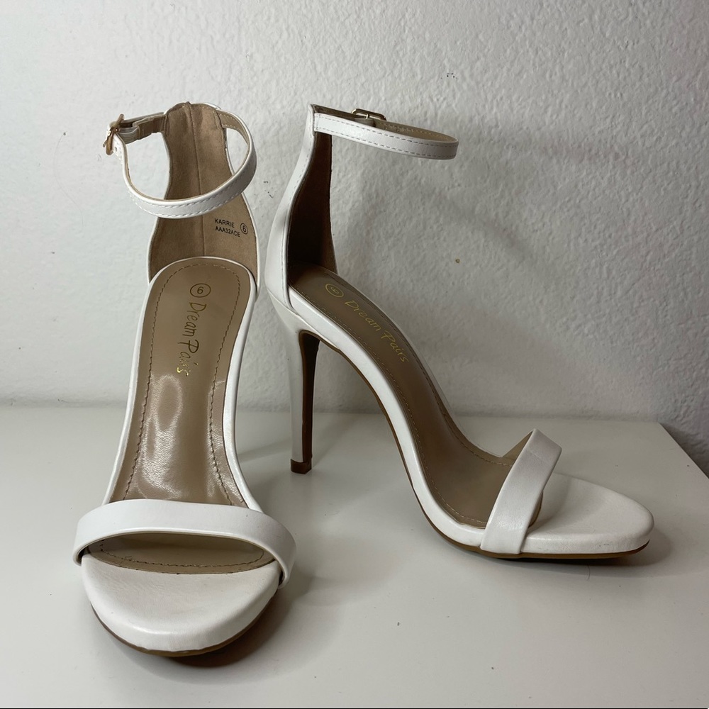 White Strap Heels